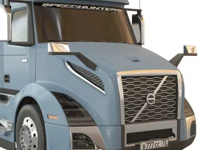 Volvo VNL Vinyl 760 Blue Tractor Truck 3D model