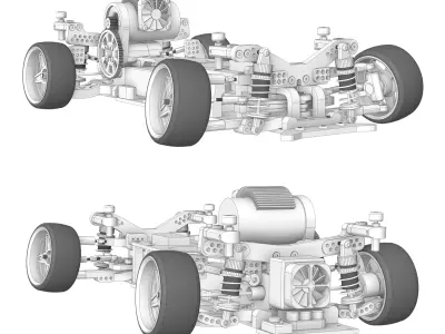RC drift  professional chasis STL pack 3D print model