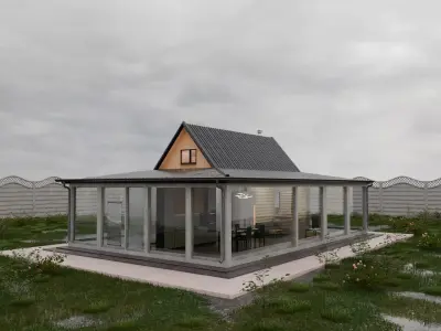 House with sash windows 3D model