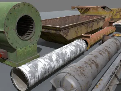 Abandoned Industrial Props Pack 1 Low-poly 3D model