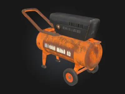 Rusty Compressor  Weathered Power for Industrial Scenes 3D model