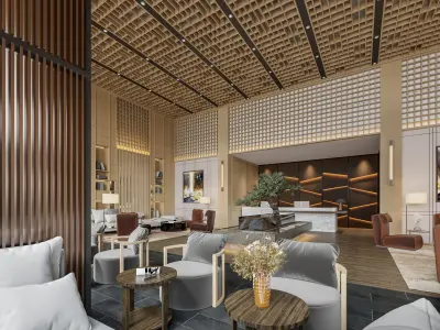 Modern reception lobby 3D model