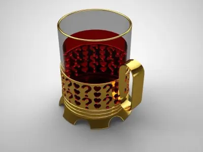 Tea Cup Low-poly 3D model