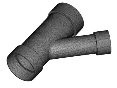 PVC Plumbing Reducing Y Fitting 3D print model
