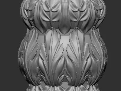 classic staircase villa woodcarved 3D model