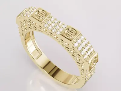 Jewelry Diamond Ring Model RG81 Free 3D print model