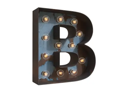 Vintage Rusty Marquee Letters 3D model