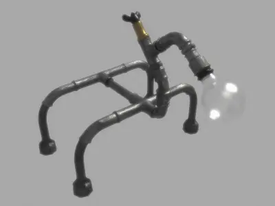 Metal pipe decorative lamp Low-poly 3D model