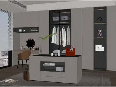 Modern Light Luxury Cloakroom 3D model