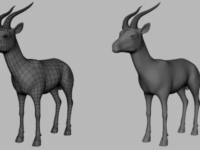 Gazelle Model  Low-poly 3D model