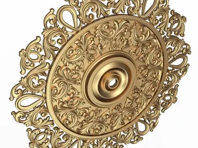 Ceiling Rosette 09 Low-poly 3D model