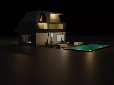 VIlla with pool Free 3D model