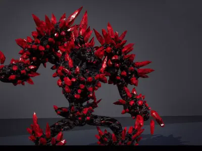 Crystal golem low-poly game engine ready 3D model Low-poly 3D model