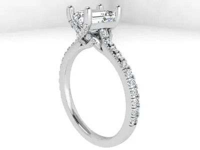 Emerald Diamond Ring 4138 3D print model