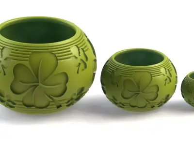 Clover leaf planter 3D print model
