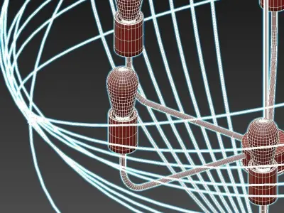 GLASS CICLES CHANDELIER 3D model