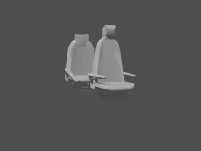 2 simple car seats low poly Low-poly 3D model