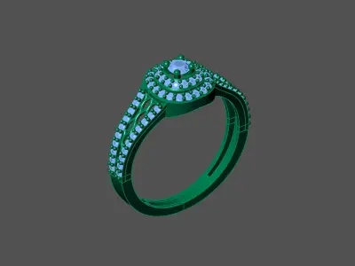 Womens Rings With Stone Ring Ready STL 3DM Models Rings women 3D print model