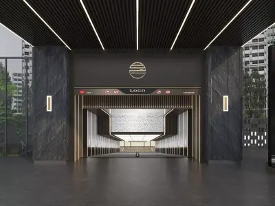 Modern Luxury Car Park - Garage Low-poly 3D model