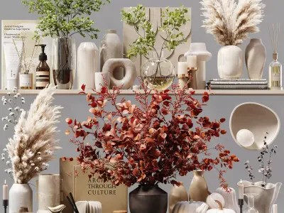 Decorative Set 220 Low-poly 3D model