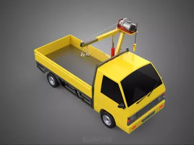 PICKUP TRUCK ELECTRIC WINCH HOIST LIFT BOOM HYDRAULIC CRANE JIB 3D model