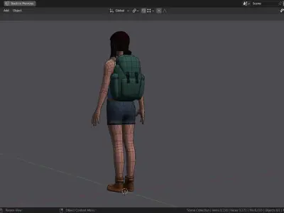 HIKER GIRL BASE MESH MODEL  Free low-poly 3D model