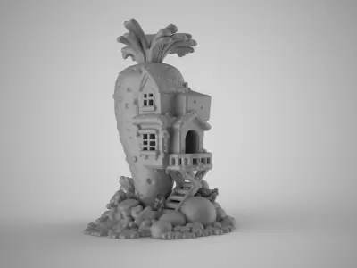 Carrot House for Aquarium 3D print model
