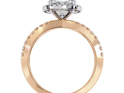 Crisscross Classic Halo setting Cushion diamond ring  3D print model