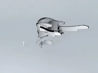 Blue robot head Free 3D model