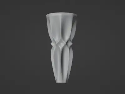 Vase porcelain white 2 3D model