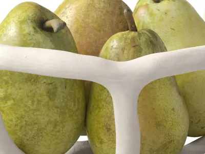 Nested bowl with pears 3D model