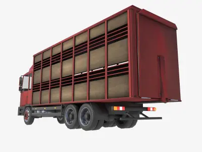 cattle truck Low-poly 3D model