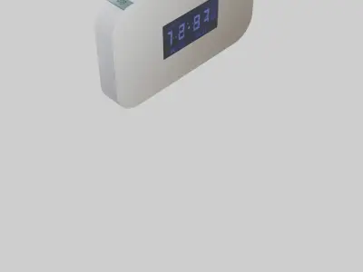 LCD Wall Clock model Low-poly 3D model