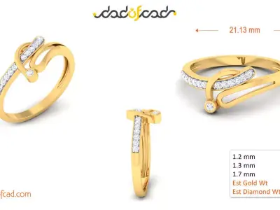 Eternal Sparkle Gold Diamond Ring 3D print model