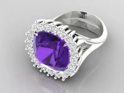 Ring M53 The luxury female ring with gems wedding 3D print model