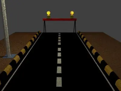 Road With Stop Barrier  3D model
