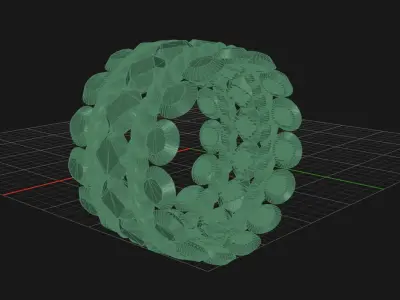 rhombus and half sphere Ring N2 Free 3D print model