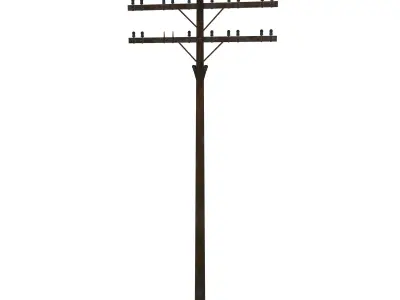 Electricity Pole 9 Weathered Low-poly 3D model