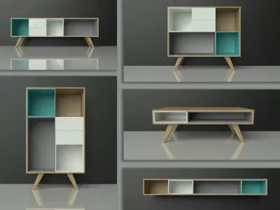 Living room - furniture set - collection by Artrzcinski