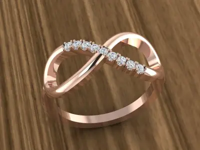Jewelry Infinity Diamond Ring 3D print model