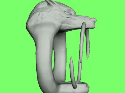 ring-wolf ring with head of tiger 3D model