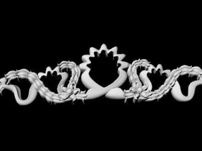 Central decor ornament for furniture 3D model 400