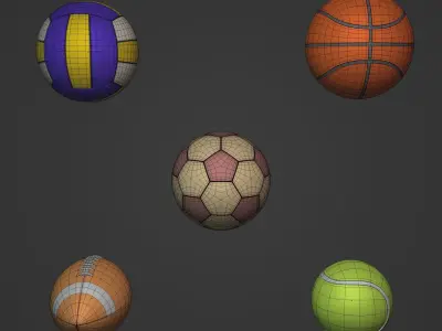Balls Pack  Low-poly 3D model