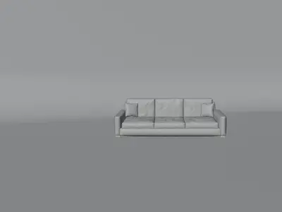 Sofa Couch With White Small Pillows - Sofa Model For Living Room 3D model
