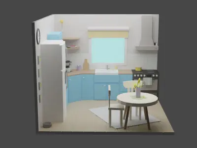 Kitchen 16 Low-poly 3D model