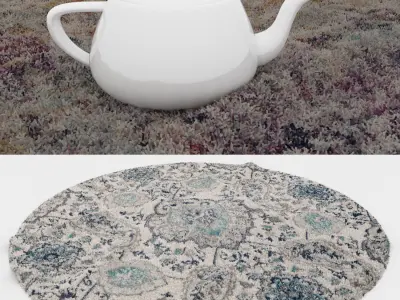 Round Rug Set 256 3D model