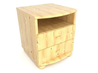 Pinewood bedside 3D model
