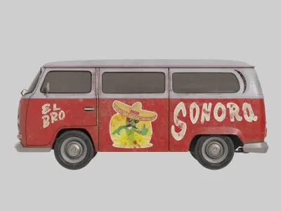 Retro Van 3D model