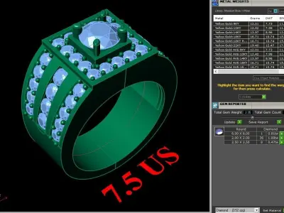 Luxury Men Rings Designs 6MR052 3D print model