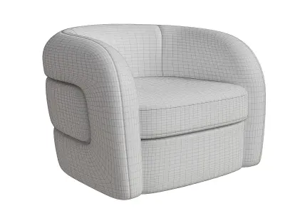 Bolster Lounge Chair Low-poly 3D model